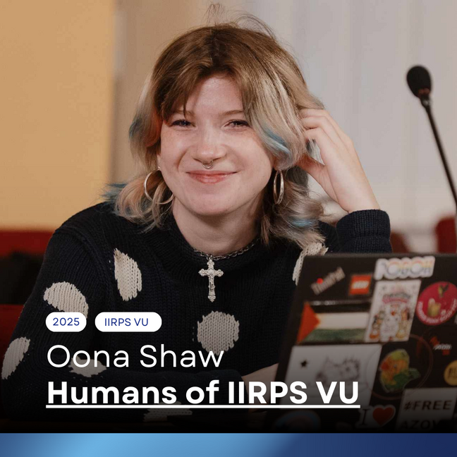 Humans of IIRPS VU. Oona Shaw